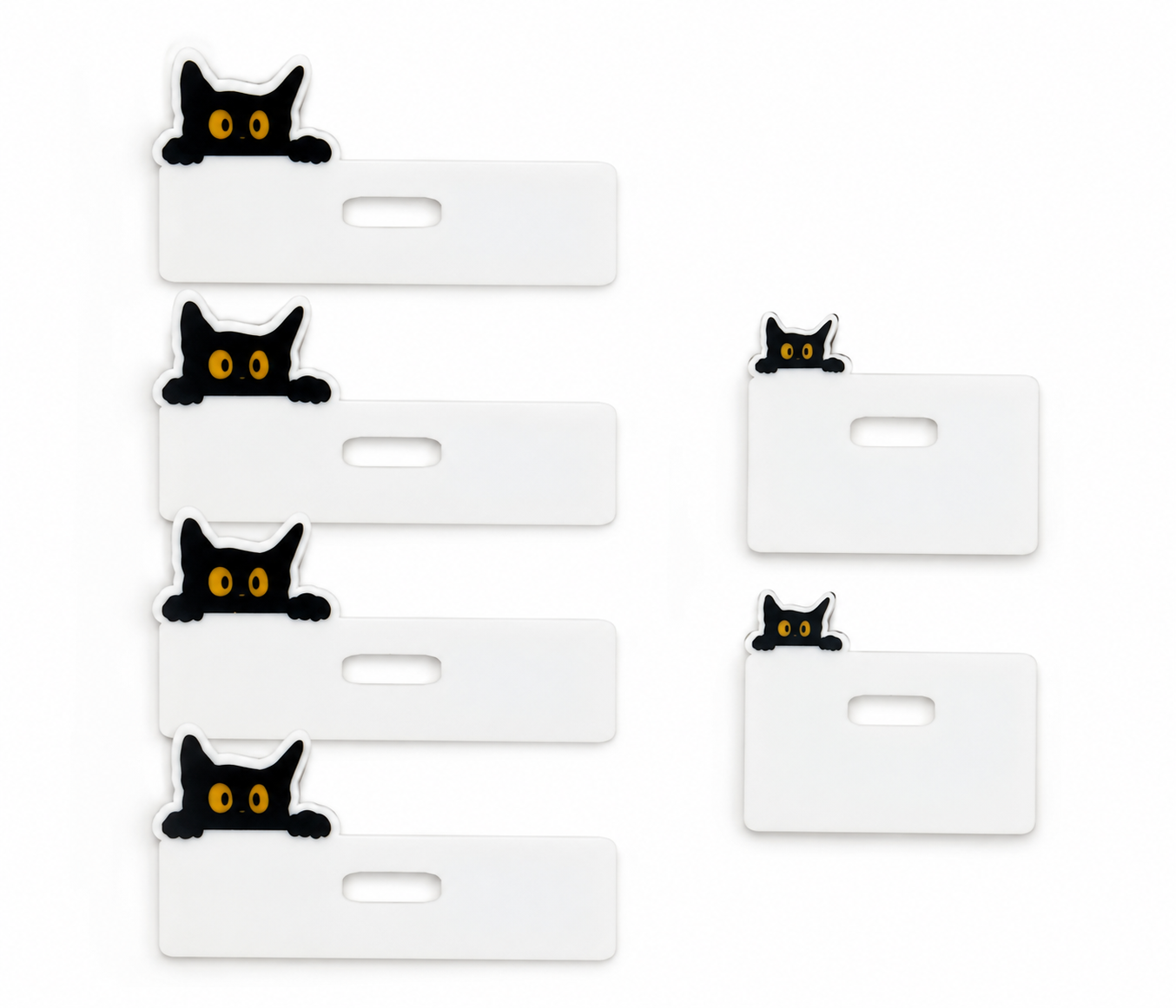 Black Cat Badge Topper – Horizontal Badge Buddy for Standard ID Badges | Cute Nurse & Healthcare Badge Accessory
