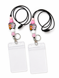 Iced Coffee & Books Beaded Badge Lanyard | Silicone Teacher, Nurse & Book Lover ID Holder