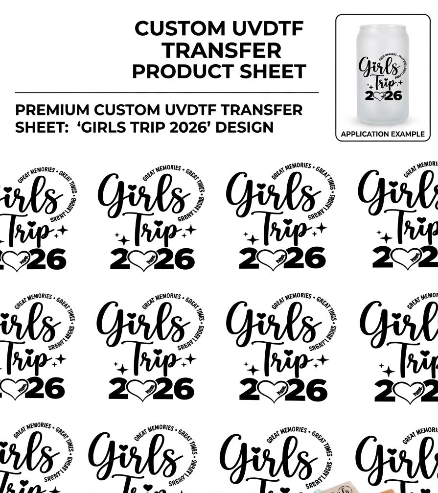 Custom 10" x 10" UV DTF Transfer | Personalized UV DTF Decal | Upload Your Own Design