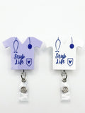 Scrub Life" Acrylic Scrub Top Badge Reels (With Alligator Clip)