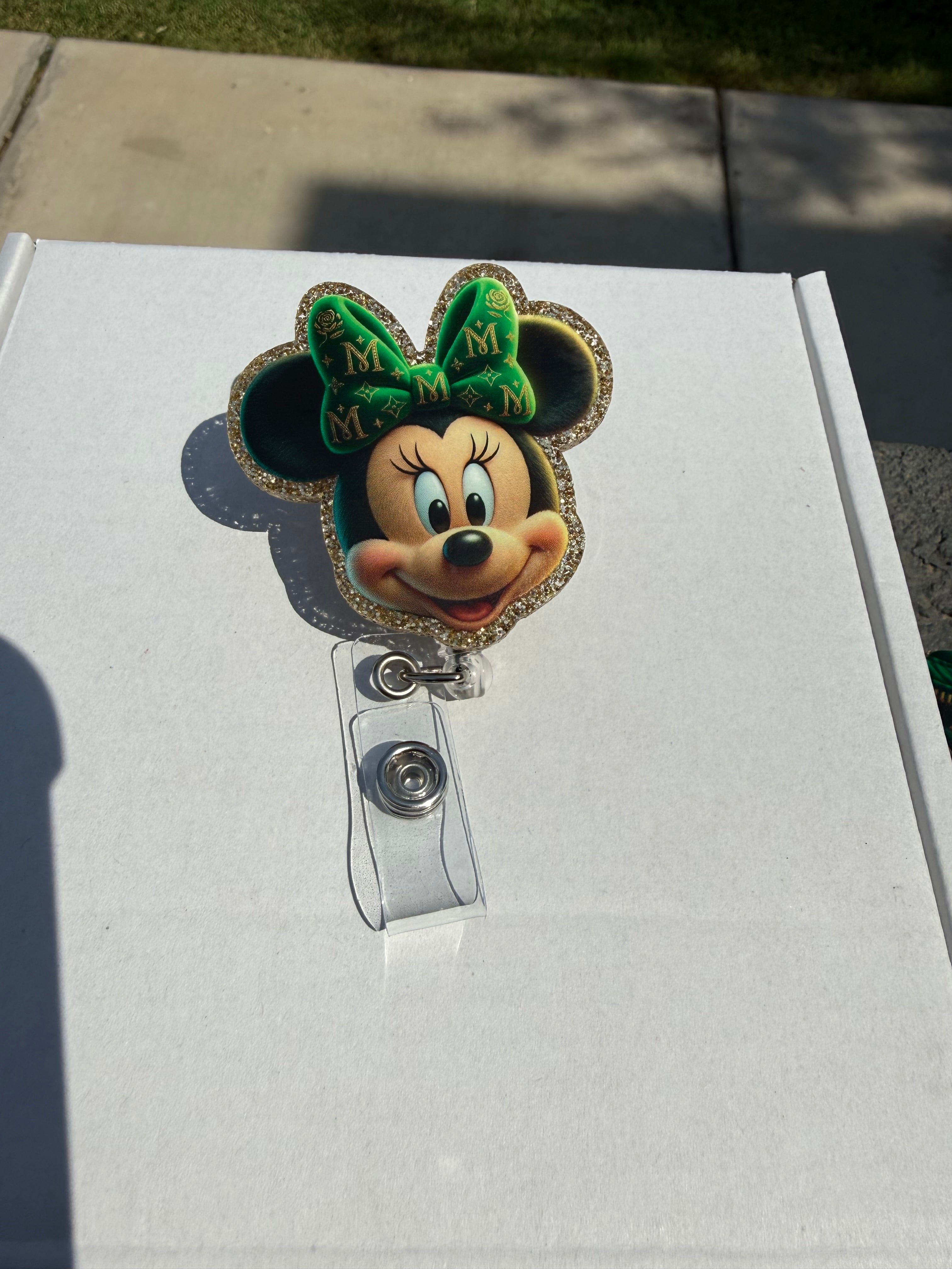 LV-Inspired Mouse Ear Badge – Luxury Nurse ID Badge Holder